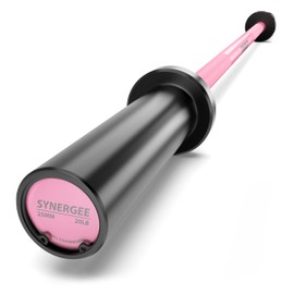 Synergee 4.8-Foot Barbell with 2” Sleeves. Rated 500lbs for Weightlifting. Available in Pink.