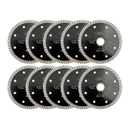 SHDIATOOL Super Thin Diamond Turbo Blade 10PCS 4-Inch Cutting Disc Saw Blade for Porcelain Ceramic Tile Granite Dia 105mm