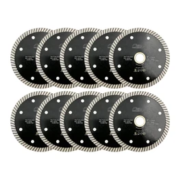 SHDIATOOL Super Thin Diamond Turbo Blade 10PCS 4-Inch Cutting Disc Saw Blade for Porcelain Ceramic Tile Granite Dia 105mm