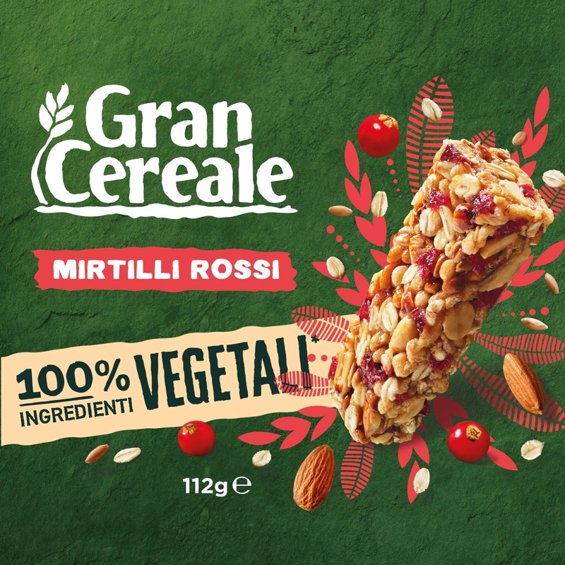 Gran Cereale, Barrette con Mirtilli, Avena e Mandorle, Snack di