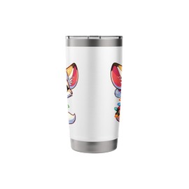 Santa Hat Christmas Fairy Lights Fennec Fox Stainless Steel Insulated Tumbler