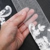 Elegant Short Bridal Veil Lace Appliques Crystal Beads Wedding Veil