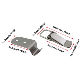 KKUANG 4 Sets 90 Degree Curved Hook Without Locking Hole Spring Locking Buckle with Screws Silver Stainless Steel Latch Cabinet Latch Hardware Corner Latch Suitable for Window and Box