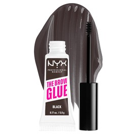 NYX Professional Makeup The Brow Glue Gel fijador de cejas Tono Black, 5gr - Dura hasta 16H, no pegajoso, sin transferencias, a prueba de agua y sin residuos, cejas definidas, fórmula vegana