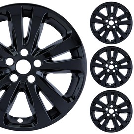 PACRIM 17" Gloss Black Wheel Skin Set Made for Chrysler 200 (2015-2017) | Durable ABS Plastic Cover Hubcap | Fits Directly Over OEM Wheel