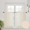 CUCRAF Real Linen Window Curtain, Bistro Curtain, Kitchen Curtains, Set