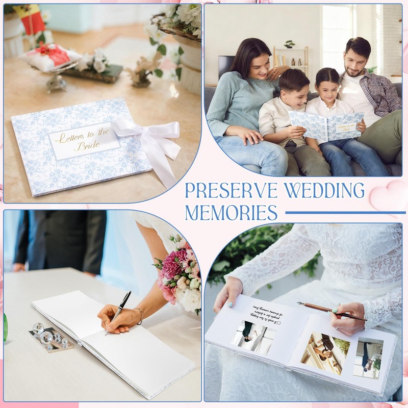 Humyoun Wedding Guest Book Letters to Bride 8.5x7 Inch,Blue,Classic