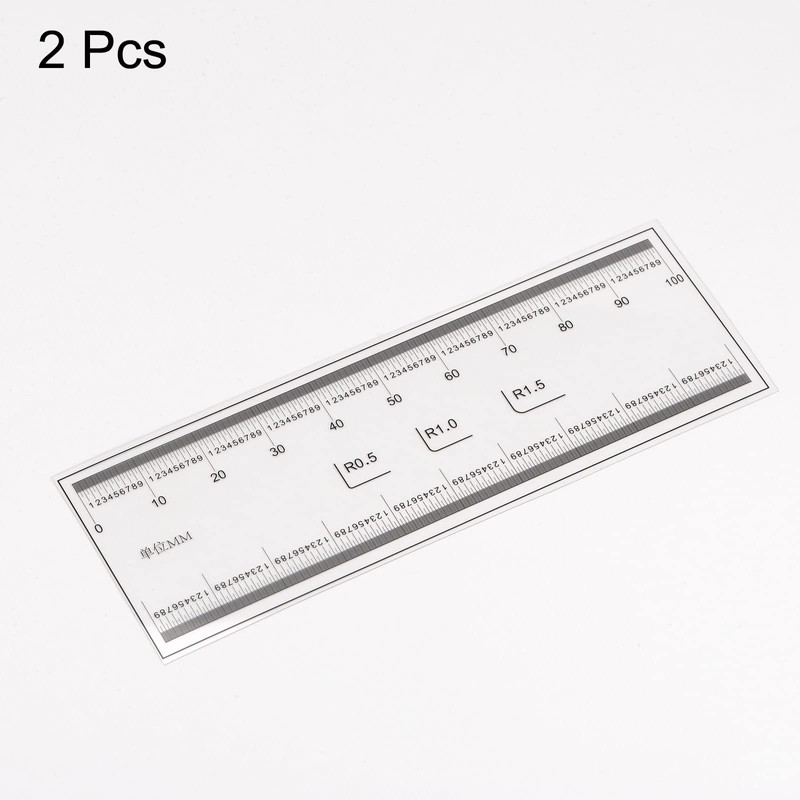 sourcing map 2pcs Film Flexible Ruler 10cm 0.1mm Scale with