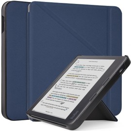 Caweet Case for Kobo Libra Colour 7 Inch 2024 Release, Premium PU Leather Origami Stand Protective Sleeve Cover with Auto Wake/Sleep Feature, Blue