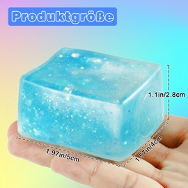 Kinmsito Pack of 8 Stress Balls for Children and Adults, Ice Cube Fidget Toy, Stress Balls, Squeeze Cube, Stress Balls Children, Ice Cube Fidget Toys, Cube Anti-Stress Toy for Boys and Girls