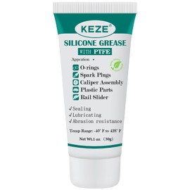 KEZE 92003 Silicone Grease with PTFE,Teflon-Based Lubricant Silicon Grease Tube for Machine Automotive Rubber Seals 3D Printer Plastic Gear Parts Sliding Door Window Track,Plumbing Faucet O Ring 1 oz