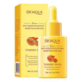 Sérum Facial Bioaqua de Cúrcuma con Ácido Hialurónico para Iluminar y Unificar el Tono 30 ml
