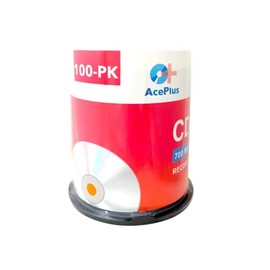 AcePlus 100 Shiny Silver CD-R Recordable Discs in 52x Recording Speed and 700 MBs of Data (100-pk Cakebox)