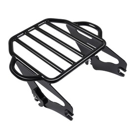 Benlari Gloss Black Detachable Luggage Rack 2-Up Mounting Rack Compatible for Harley Touring Road King Street Electra Glide 2009-2023 2021 2020 2019 2018 2017 2016 2015 2014 2013 2012 2011 2022