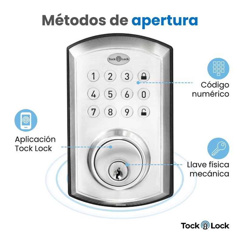 Tock Lock - Cerradura Electrónica Inteligente para puerta principal exterior