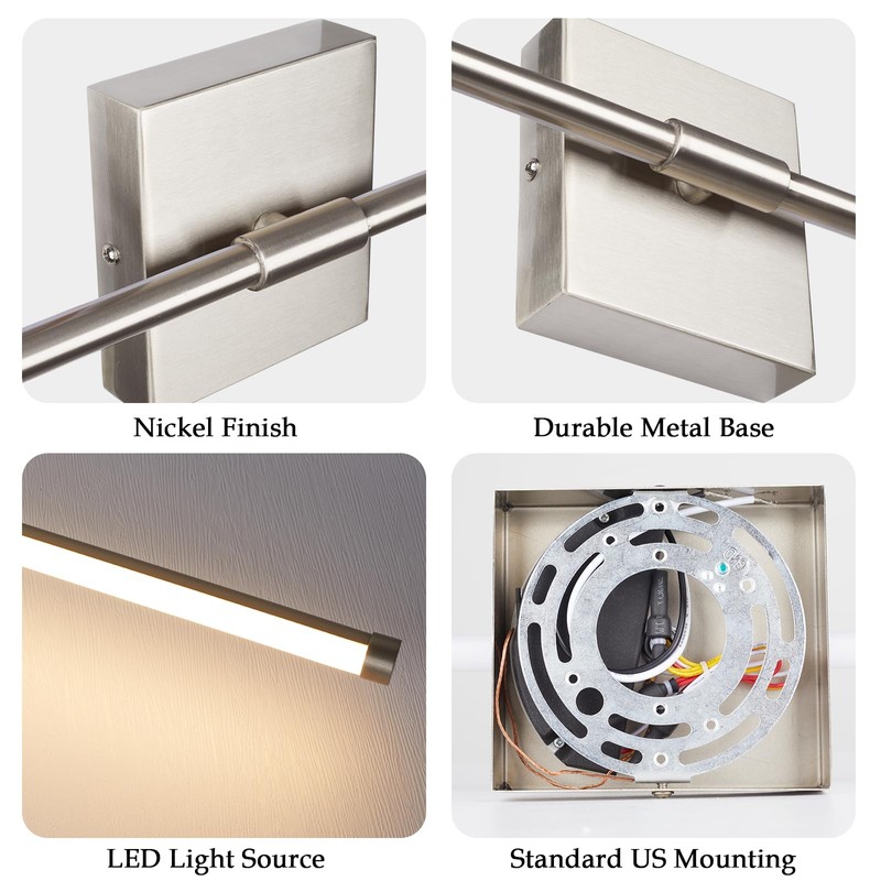 Goosebrite Modern LED Wall Sconces Set of Two, Hardwired Wall