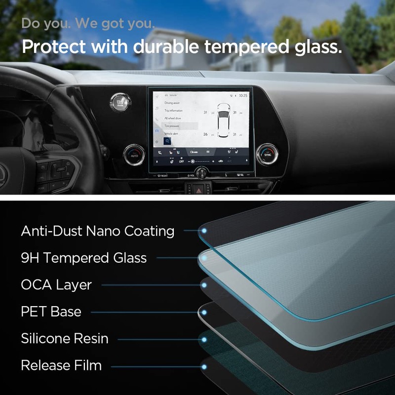 Spigen Tempered Glass Screen Protector [GlasTR Slim] designed for Lexus
