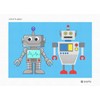 Pepita needlepoint canvas: Robot Buddies, 15" x 10"