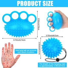 ADNEWX Hand Trainer Finger Trainer Ball, Set of 2 Hedgehog Ball, Soft Rubber Kneading Ball for Hands Therapy, Osteoarthritis, Finger Training, Relieves Stress, Anxiety Relief