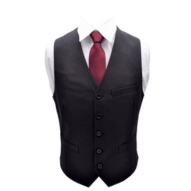 HAVILAH MODE Body-Fitting Vest, 18 Sizes, Washable Suit Vest, With Chest Pocket, Gilet, For Men, Slim, Plus Sizes, Formal, Black