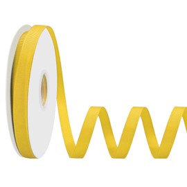 LoomJoyz Double Sided Yellow Grosgrain Ribbon 12 mm x 45 m Ribbons Satin Ribbon Gift Wrap Decorative Ribbons for Sewing Hair Bow Flower Bouquet Crafts Weddings Flower Arrangements