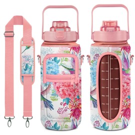 Hummingbird Gifts for Women, Hummingbird Water Bottle Half Gallon Water Bottle with Time Marker, Sports Gym Water Bottles for Women BPA Free Half Gallon Water Jugs Motivational Water Bottles 64 oz