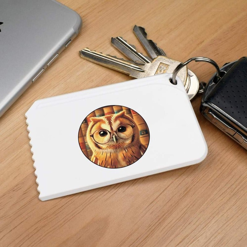 Azeeda 'Tawny Owl Wearing Glasses' Plastic Ice Scraper (IC00041192)