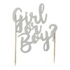 Mason Cash Girl Or Boy Silver Glitter Topper