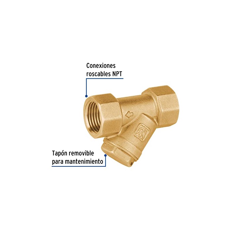 Foset FILY-1/2, Filtro de latón en "Y", 1/2"