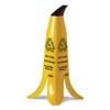 2' Yellow Banana Wet Floor Cone with Brown Stem