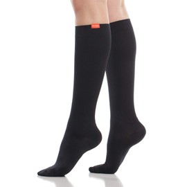 VIM & VIGR Moisture-wick Nylon 20-30 mmHg Medical Grade Compression Socks (Black Solid, Medium/Large (2))
