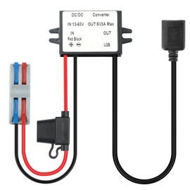 BEYIMEI DC 12V/24V/36V/48V to 5V 3A 15W Converter with USB Golf Cart Voltage Reducer Regulator Waterproof Transformer with Fuse