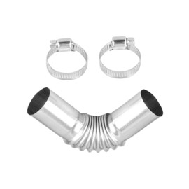 Stainless steel spiral corrugated exhaust pipe elbow connector parking heater exhaust hose 13cm exhaust pipe with clamp (1Pcs)
