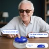 MAUJOY Large Talking Button Clock(Blue-Silver) Alarm Clock with Time, Day