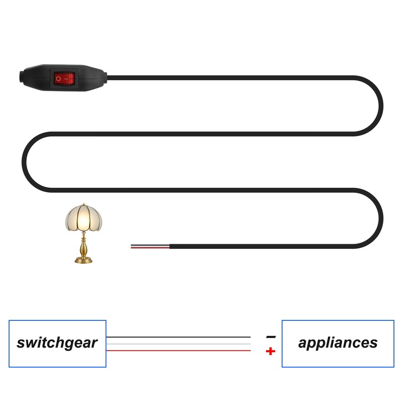 XMSJSIY 3A 12V 24V Inline Cord Switch ON/Off Push Button