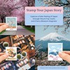 Navy Peony Japan Magnet Set - Hand-Illustrated Postage Stamp-Style Fridge