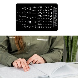 F Fityle Braille Alphabet Board, Braille Board Teaching Aid Gifts, Supplies with Raised Dots Educational Tool for Students Adults