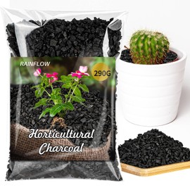 RAINFLOW Horticultural Charcoal for Plants - 290G Natural Earth Regulated Supplement for Potting Soil Indoor Plants, 3-5mm Succulent Soil, Orchid Potting Soil, Paphiopedilum, Bonsai