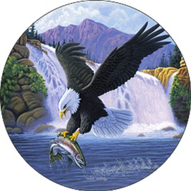 Tire Cover Central Eagle Trout Waterfall Spare Tire Cover (Custom Made to Your tire Size-See menu)