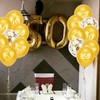 HOWAF 35pcs 50th Wedding Anniversary Balloons Set, Gold 50th Latex