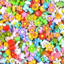 500pcs 3D Resin Flowers Charm Kits for Nail Rose Daisy Camellia Leaf Sunflower Shaped Nail Art Stud Jewelry for DIY Crafts Nail Art Decoration Supplies (500pcs Colorful Flowers)