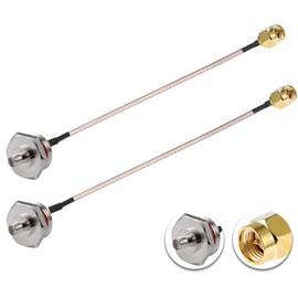Vecys 2 x SMA Cable SMA Male to SMA Female Waterproof Box M20 6 Inch / 15 cm RG316 RF Coaxial Cable with Low Loss for Router Antenna Signal Amplifier Wireless Adapter