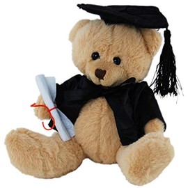 Elka Australia 2600-GRAD Graduation Teddy Bear Soft Plush Toy, Brown, 14 Centimeters
