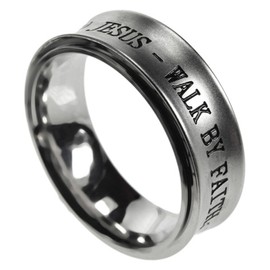 K20 2 Corinthians 5:7 Spinner Ring Jesus Walk by Faith Not by Sight Scripture (12)