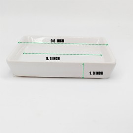 Square Plant Saucer 10 Inch 2 Pack，Plant Trays for Pots, White Ceramic Plant Saucers for Indoors Outdoors, Plant Drip Tray 4 6 8 10 12 14 Inch