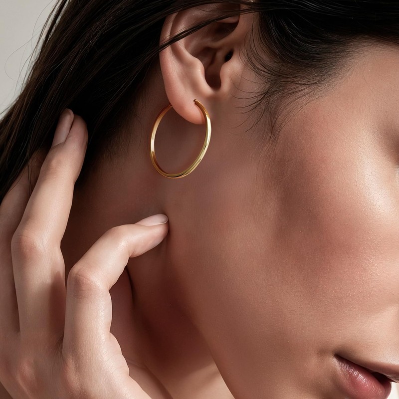 SANDRA REDD Gold Hoop Earrings 14K Gold Earrings for Women