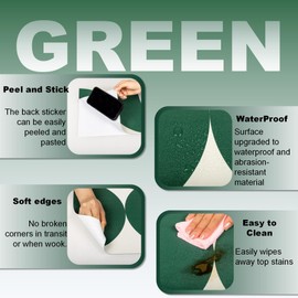 Alow Peel and Stick Floor Tile Waterproof,Vinyl Flooring Green and white11.8inX11,8in,Self Adhesive Peel and stik Flooring Suit for Kitchen, Dining Room, Bedrooms & Bathrooms(10 Identical Patterns)