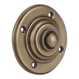 STALLION HARDWARE Brass Doorbell Push Button Antique Finish Wall Mounting Vintage Decorative Push Doorbell with Easy Installation