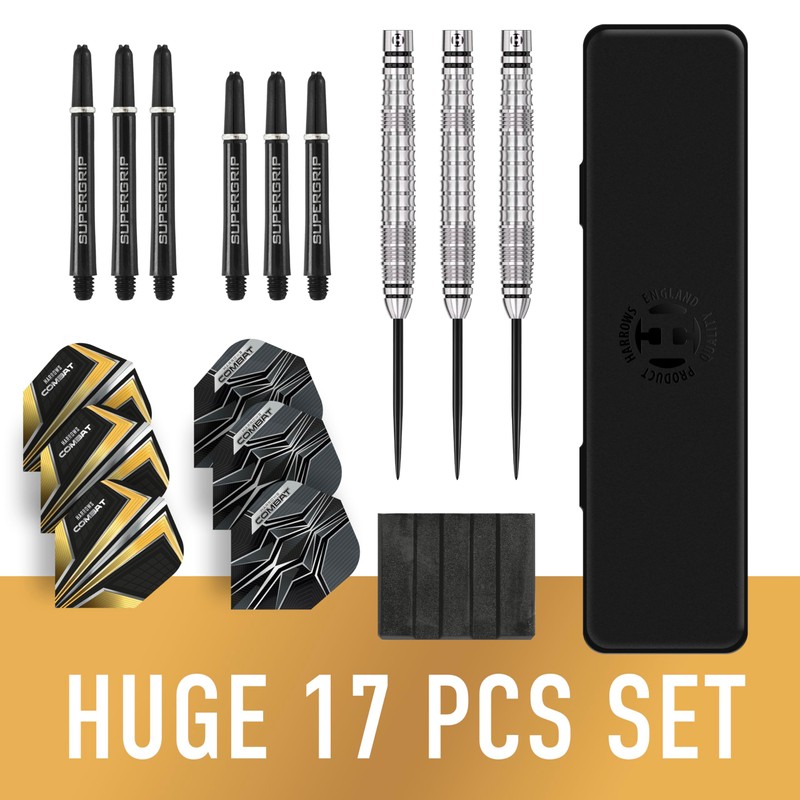 Harrows Combat 90% Tungsten Steel Tip Darts Set I 21g