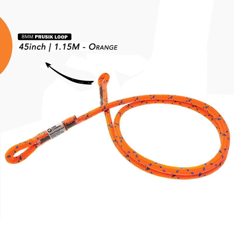 GM CLIMBING 8mm ダブルブレード アイツーアイ プルージックコード 115CM オレンジ